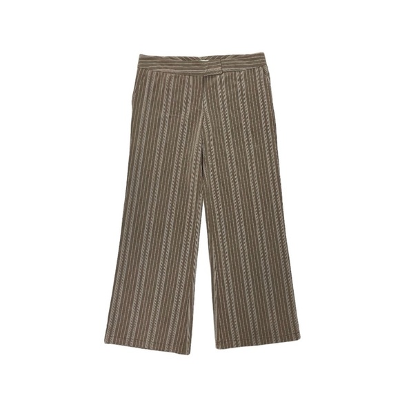 Speechless Vintage Trousers Women’s Size Medium Tan Striped  Pinstripes Straight - Picture 1 of 8